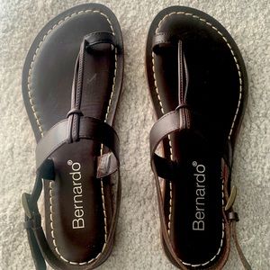 Bernardo Leather Sandals Brown
